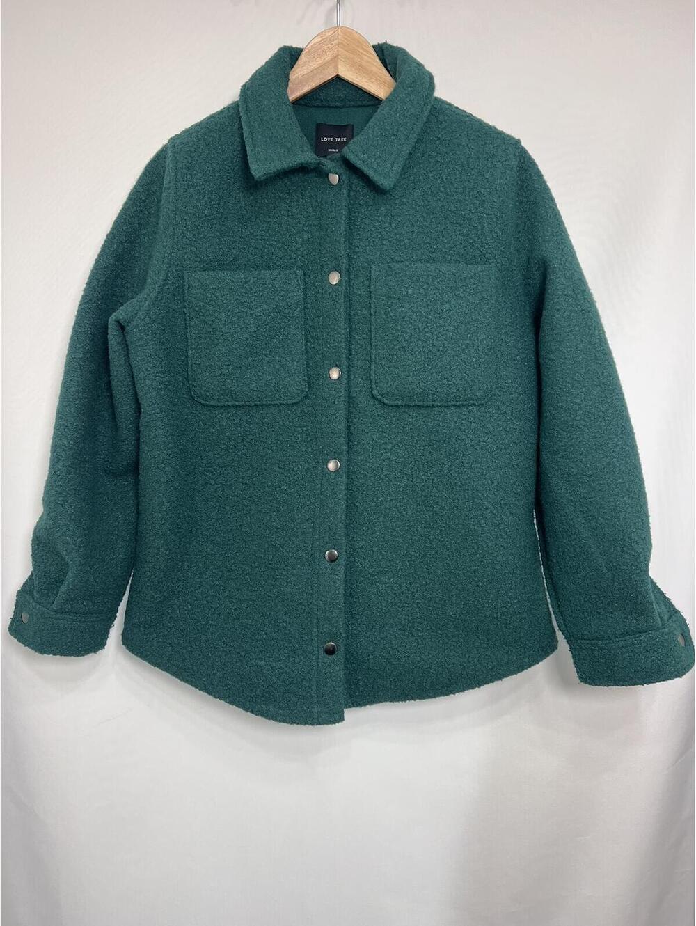 NEW Shacket Love Tree Bouclé Women's Small Shirt Jacket